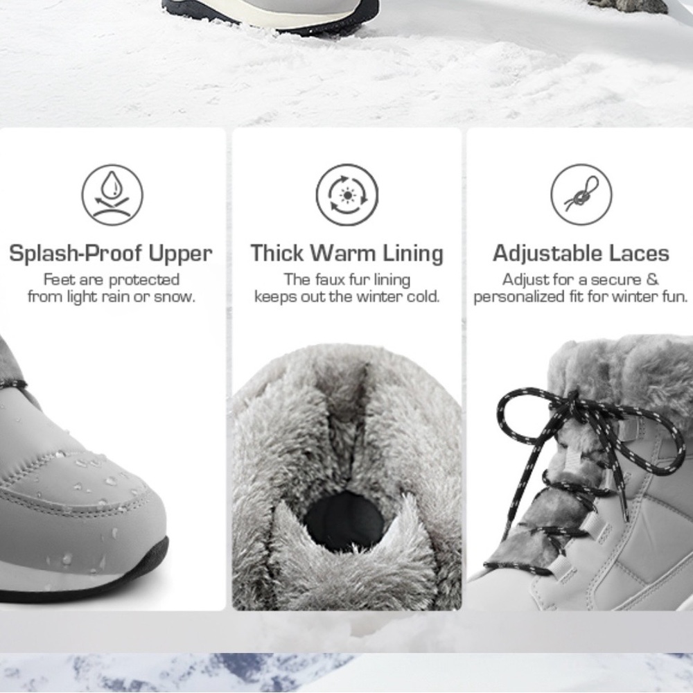 Dream Pairs White Faux Fur-Lined Winter Boots - Picture 8 of 15
